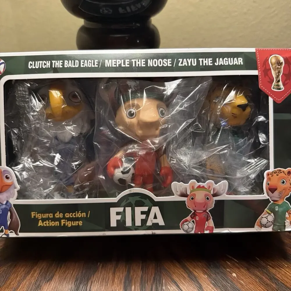 3 Pack World Cup 2026 , Mascot and Star Player Style Figures, 4 Inch
